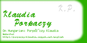 klaudia porpaczy business card